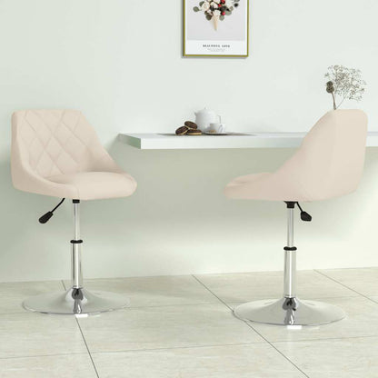 vidaXL Swivel Dining Chairs 2 pcs Cream Velvet