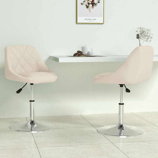 vidaXL Swivel Dining Chairs 2 pcs Cream Velvet