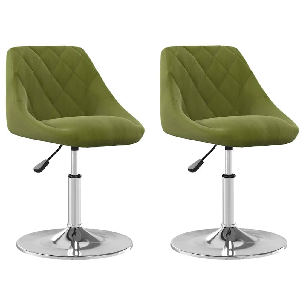 vidaXL Swivel Dining Chairs 2 pcs Light Green Velvet