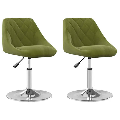 vidaXL Swivel Dining Chairs 2 pcs Light Green Velvet