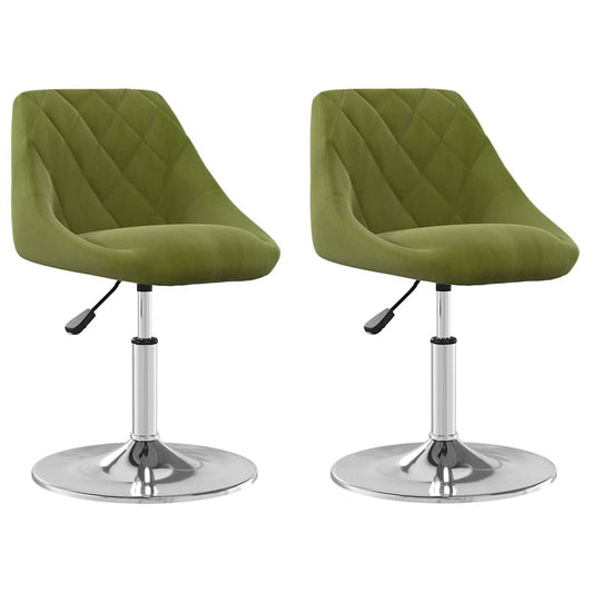 vidaXL Swivel Dining Chairs 2 pcs Light Green Velvet