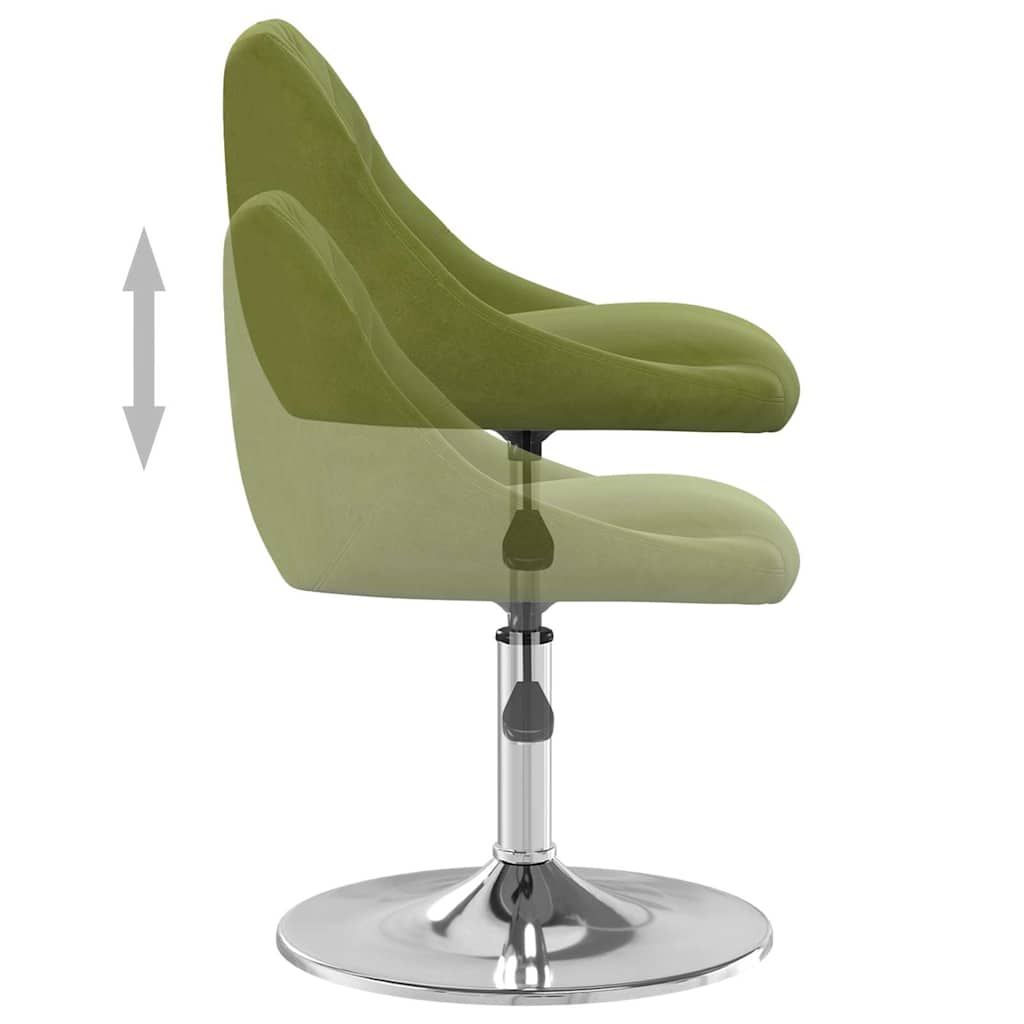 vidaXL Swivel Dining Chairs 2 pcs Light Green Velvet