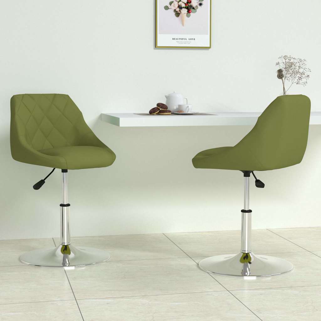 vidaXL Swivel Dining Chairs 2 pcs Light Green Velvet