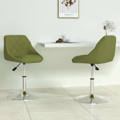 vidaXL Swivel Dining Chairs 2 pcs Light Green Velvet