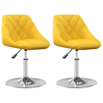 vidaXL Swivel Dining Chairs 2 pcs Mustard Yellow Velvet