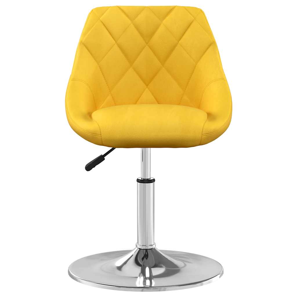 vidaXL Swivel Dining Chairs 2 pcs Mustard Yellow Velvet