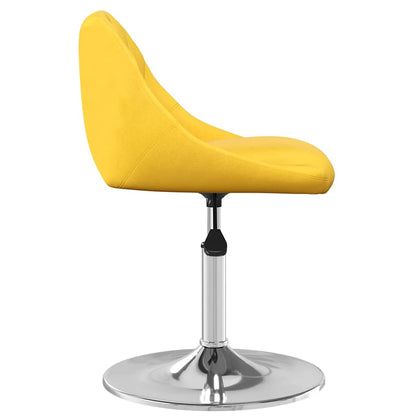 vidaXL Swivel Dining Chairs 2 pcs Mustard Yellow Velvet