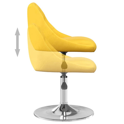 vidaXL Swivel Dining Chairs 2 pcs Mustard Yellow Velvet
