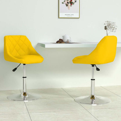 vidaXL Swivel Dining Chairs 2 pcs Mustard Yellow Velvet