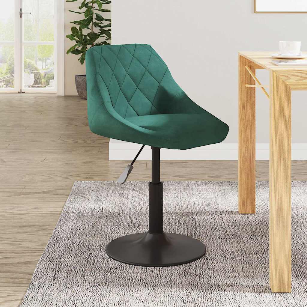 vidaXL Bar Stool Dark Green Velvet