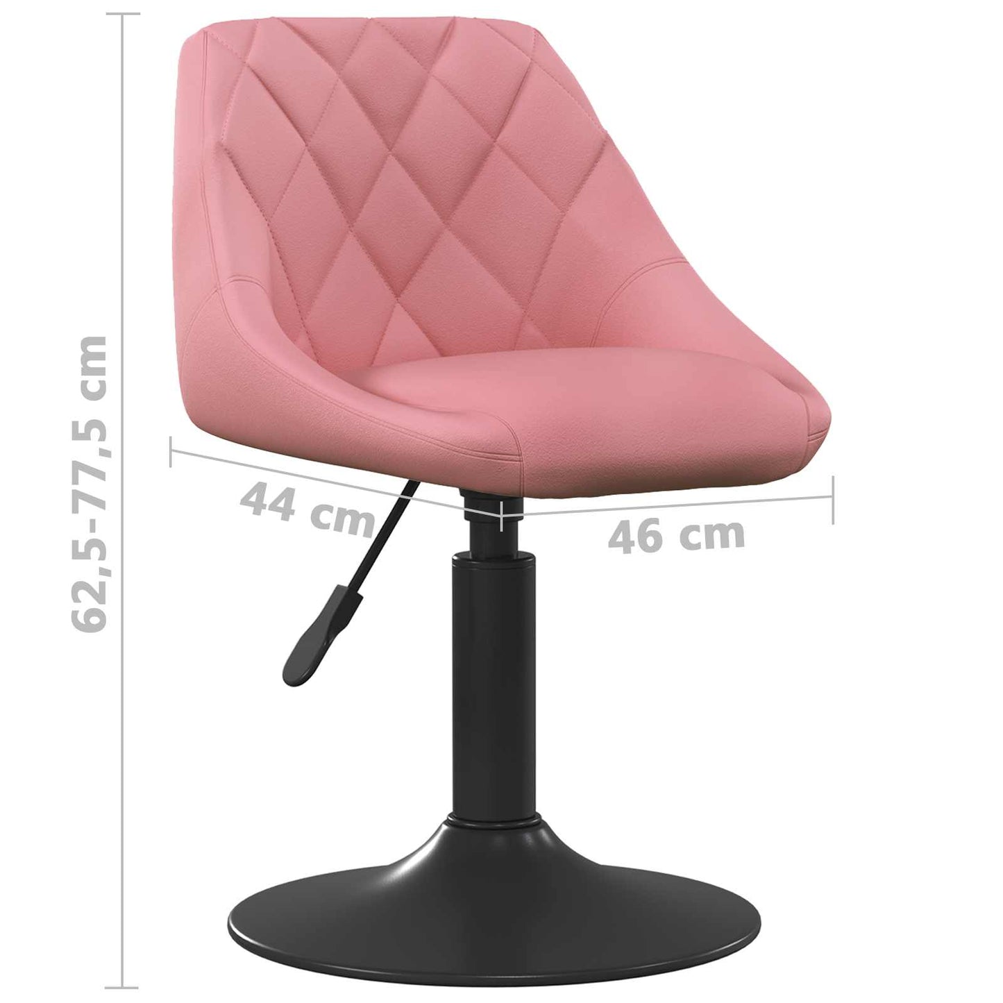vidaXL Bar Stool Geometric Pink 46 x 44 x (62.5-77.5) cm Faux leather