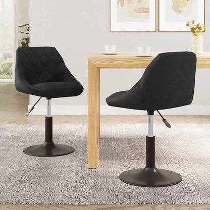 vidaXL Swivel Dining Chairs 2 pcs Black Velvet