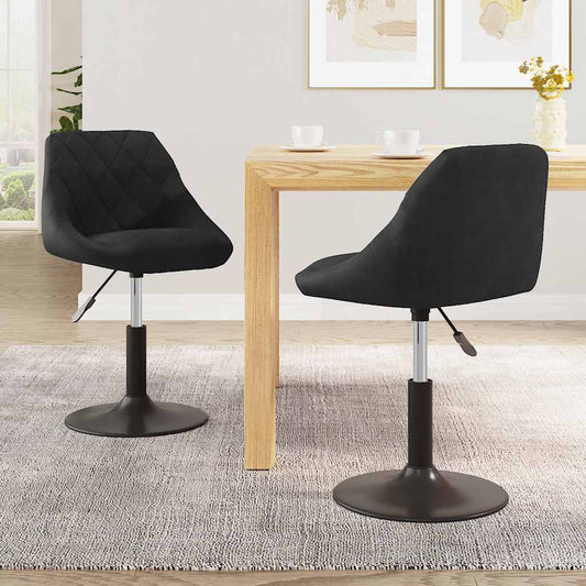 vidaXL Swivel Dining Chairs 2 pcs Black Velvet