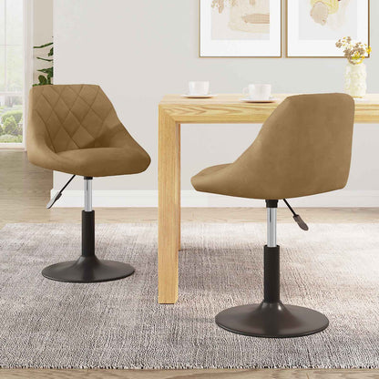 vidaXL Swivel Dining Chairs 2 pcs Faux leather Brown 46 x 44 x 77.5 cm
