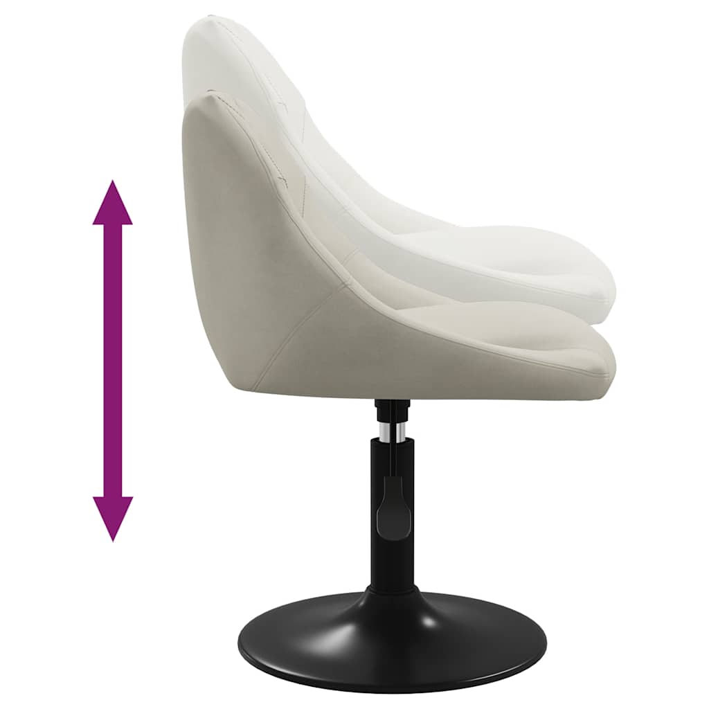 vidaXL Swivel Dining Chairs 2 pcs Cream Velvet