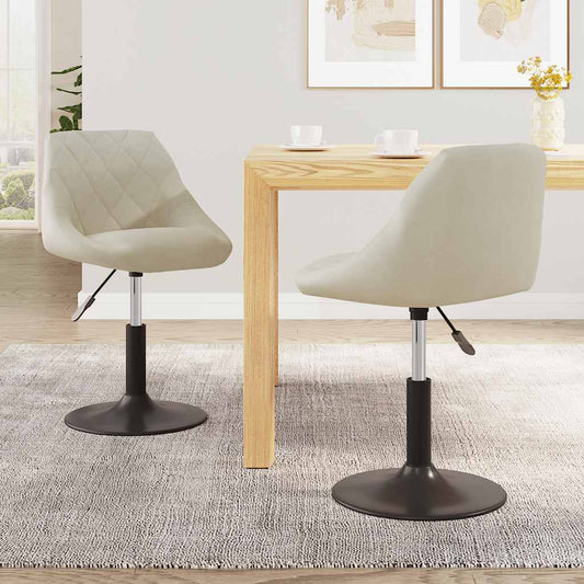 vidaXL Swivel Dining Chairs 2 pcs Cream Velvet