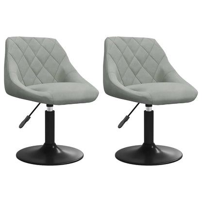 vidaXL Swivel Dining Chairs 2 pcs Light Grey Velvet