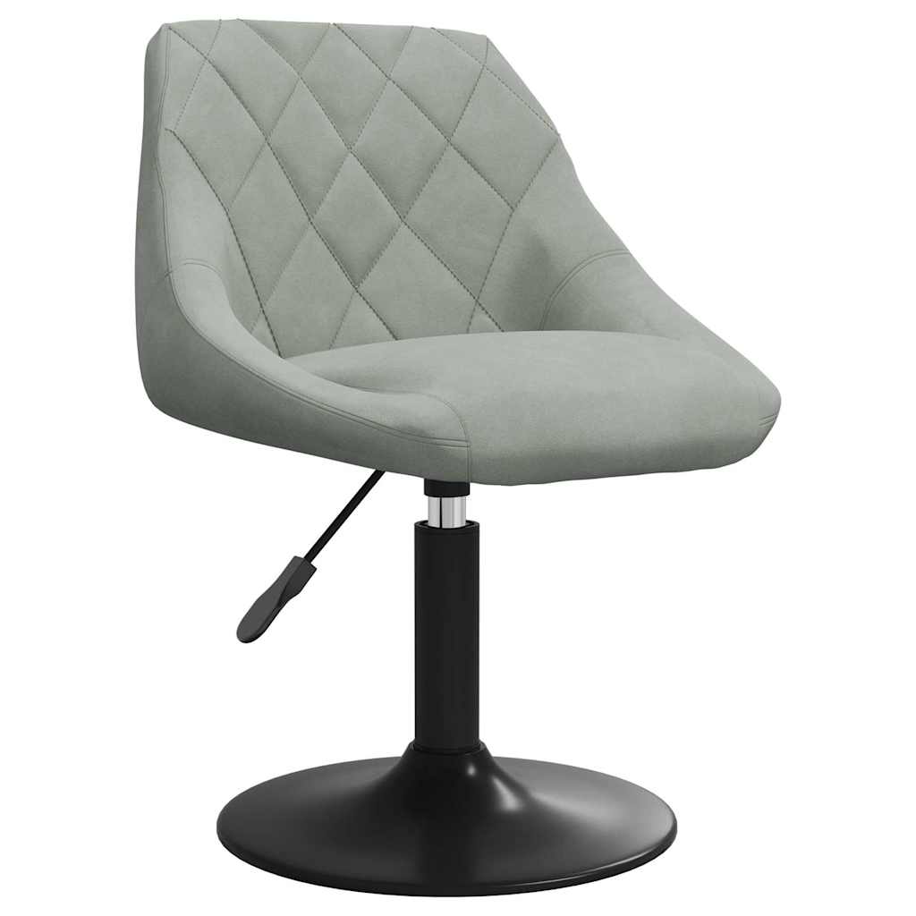 vidaXL Swivel Dining Chairs 2 pcs Light Grey Velvet