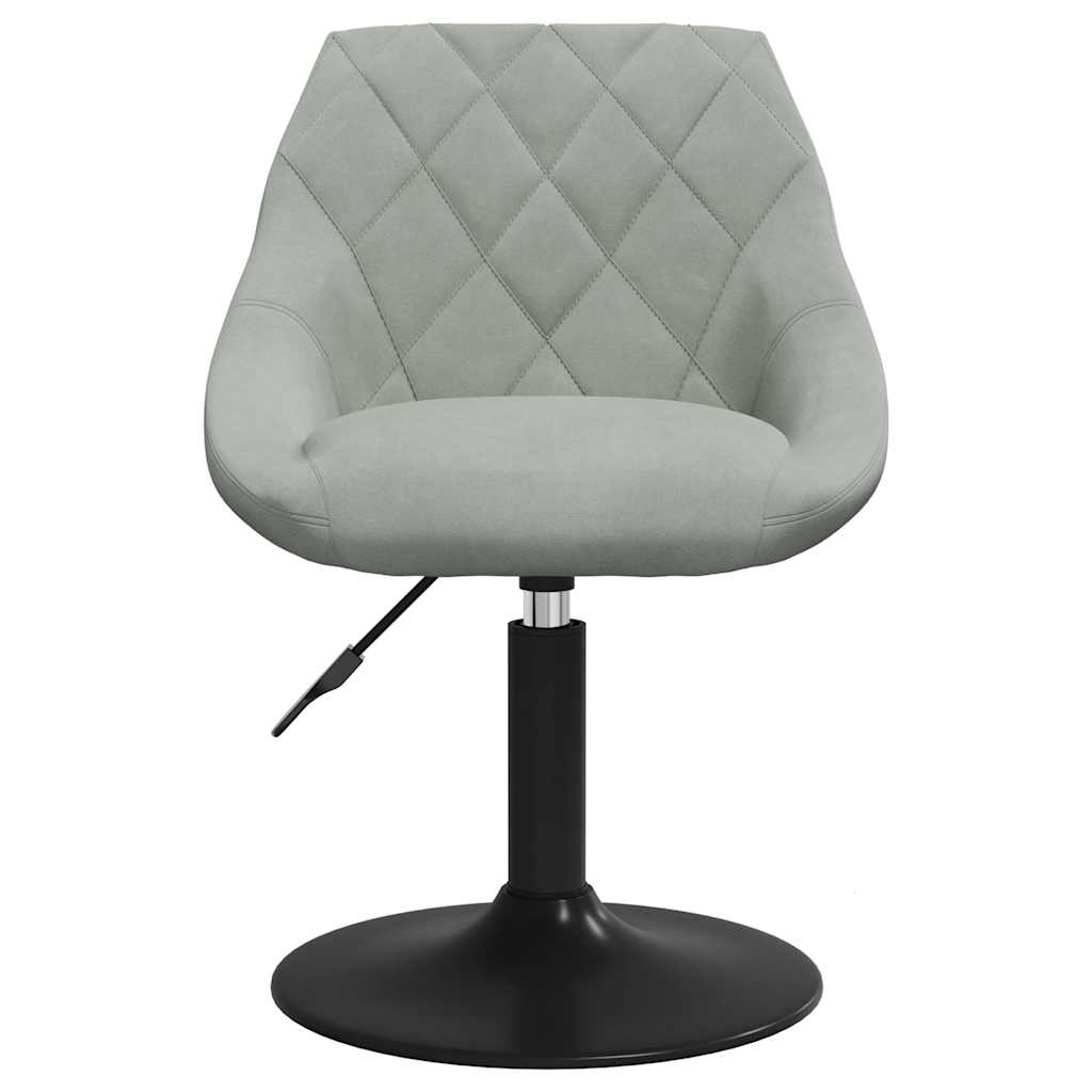 vidaXL Swivel Dining Chairs 2 pcs Light Grey Velvet