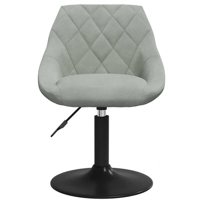 vidaXL Swivel Dining Chairs 2 pcs Light Grey Velvet