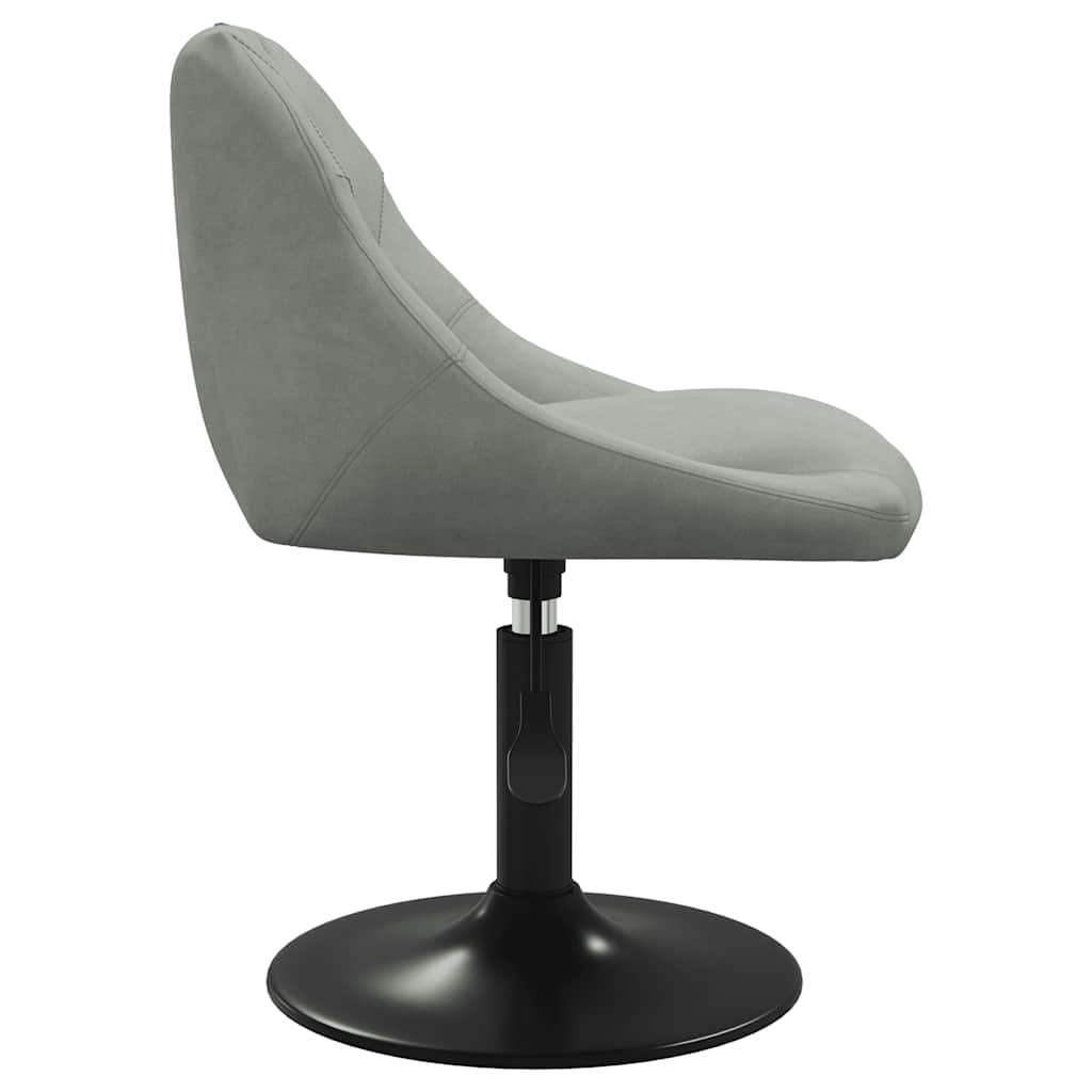 vidaXL Swivel Dining Chairs 2 pcs Light Grey Velvet
