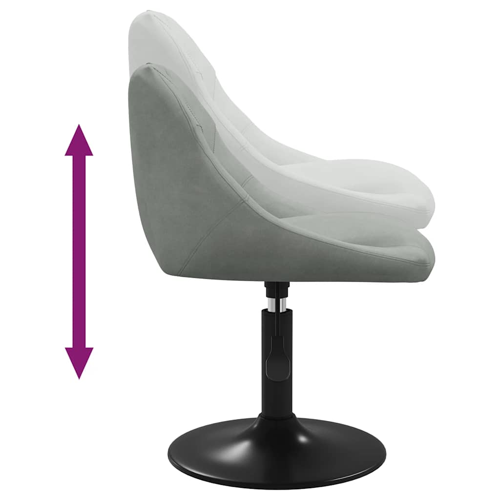 vidaXL Swivel Dining Chairs 2 pcs Light Grey Velvet