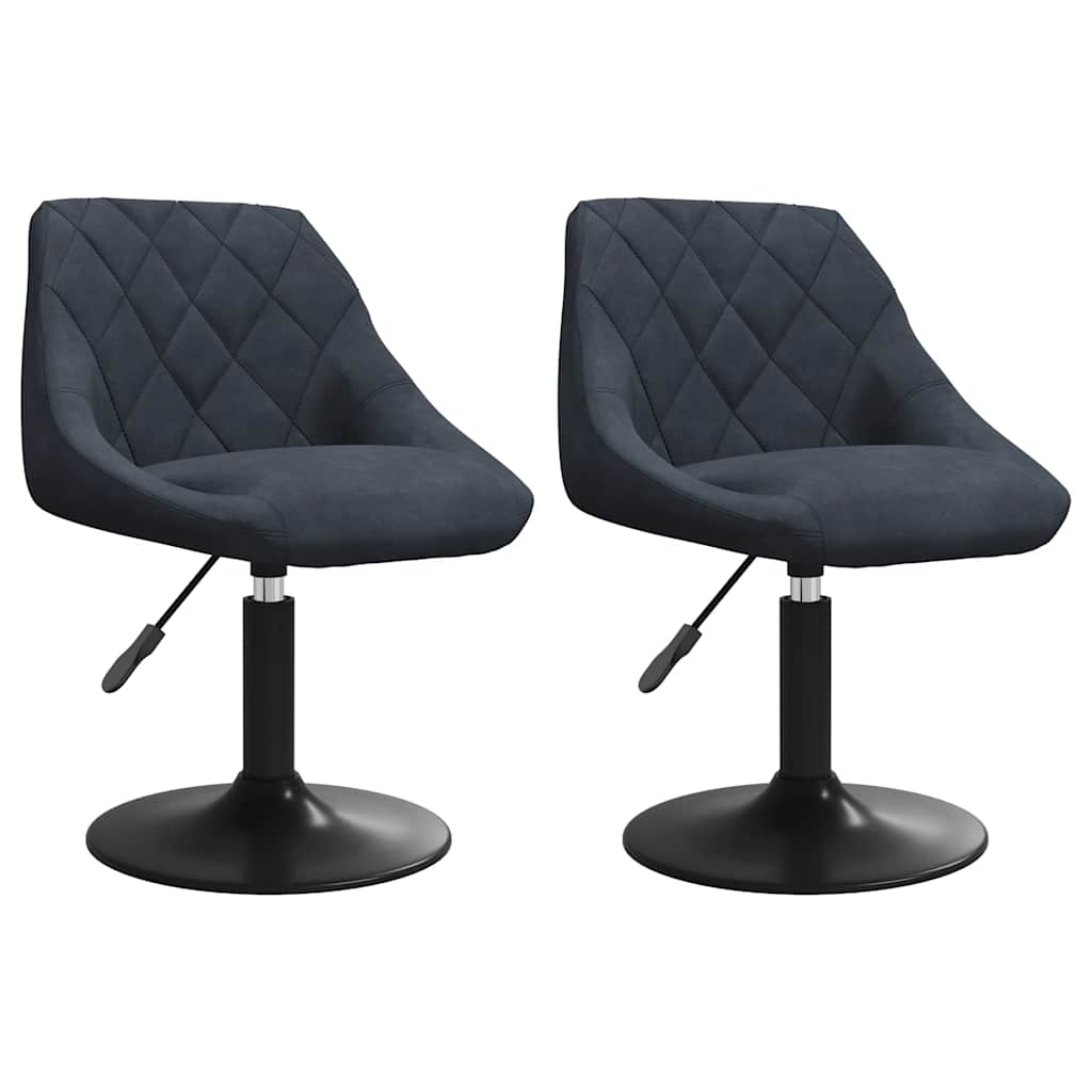 vidaXL Swivel Dining Chairs 2 pcs Dark Grey Velvet