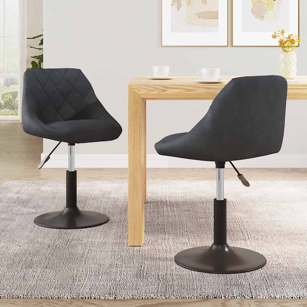 vidaXL Swivel Dining Chairs 2 pcs Dark Grey Velvet