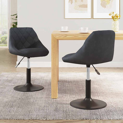 vidaXL Swivel Dining Chairs 2 pcs Dark Grey Velvet