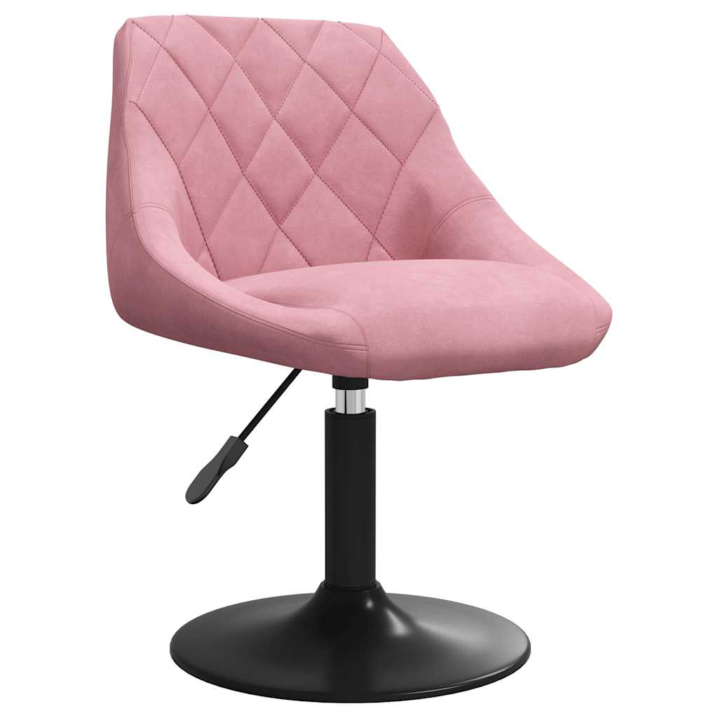 vidaXL Swivel Dining Chairs 2 pcs Pink Velvet