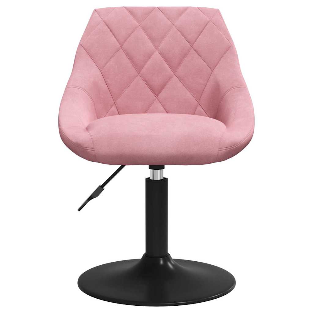 vidaXL Swivel Dining Chairs 2 pcs Pink Velvet