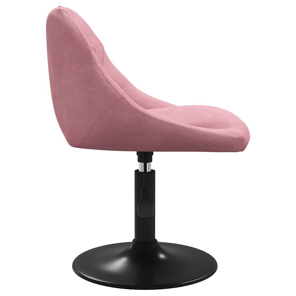 vidaXL Swivel Dining Chairs 2 pcs Pink Velvet