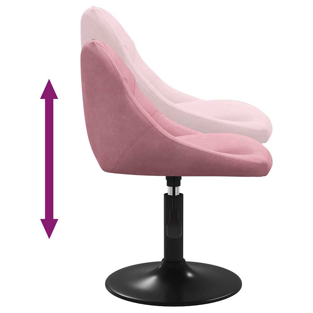 vidaXL Swivel Dining Chairs 2 pcs Pink Velvet