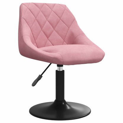 vidaXL Swivel Dining Chairs 2 pcs Pink Velvet