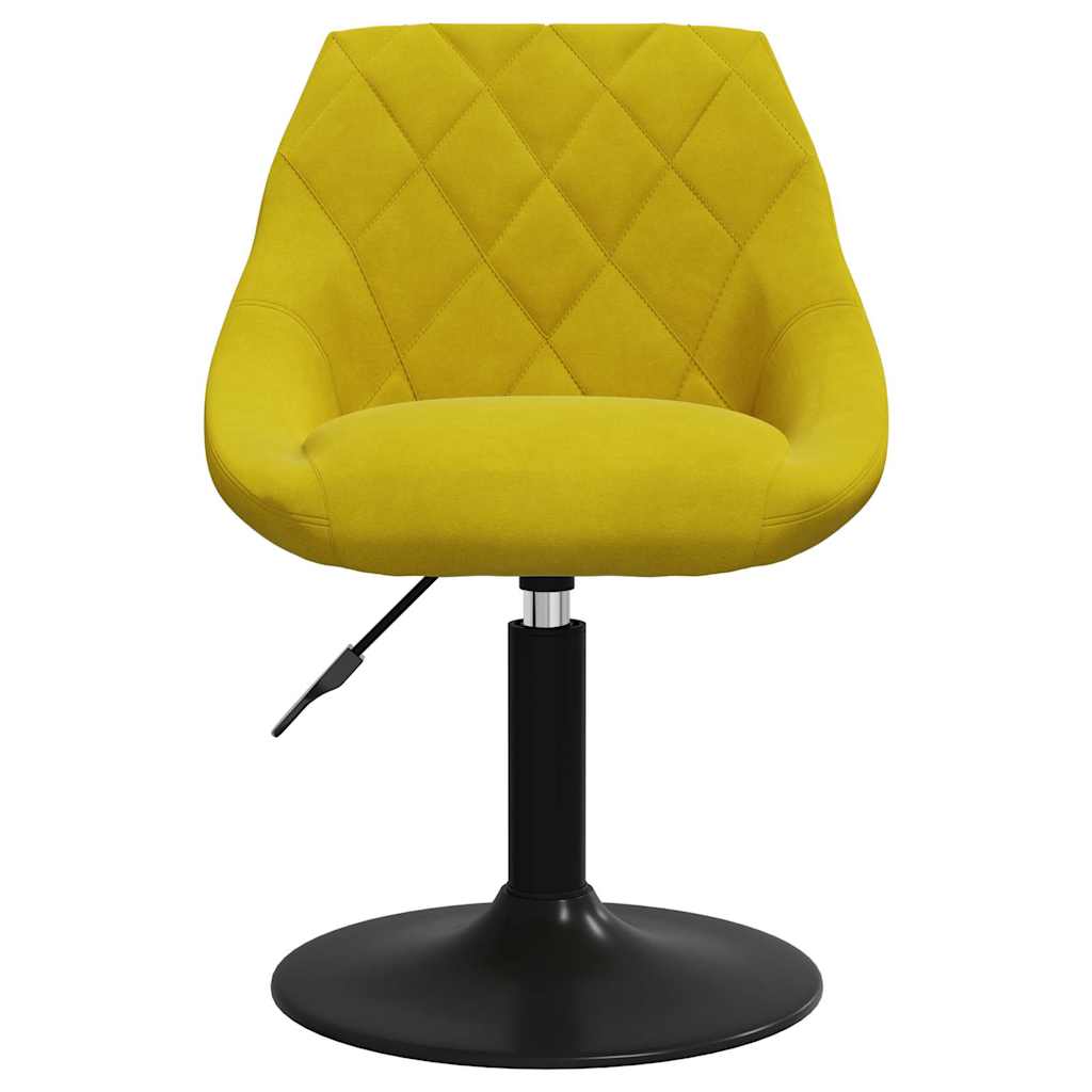 vidaXL Swivel Dining Chairs 2 pcs Mustard Yellow Velvet