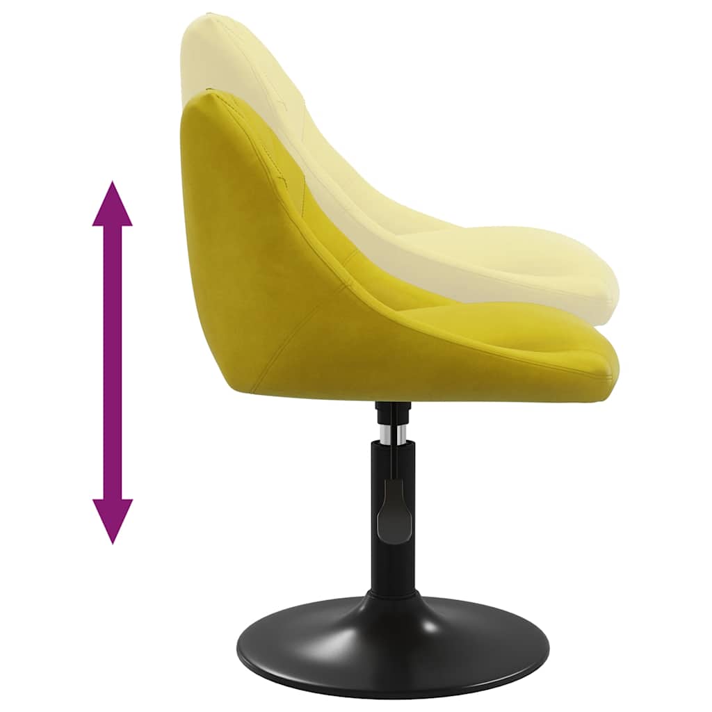 vidaXL Swivel Dining Chairs 2 pcs Mustard Yellow Velvet