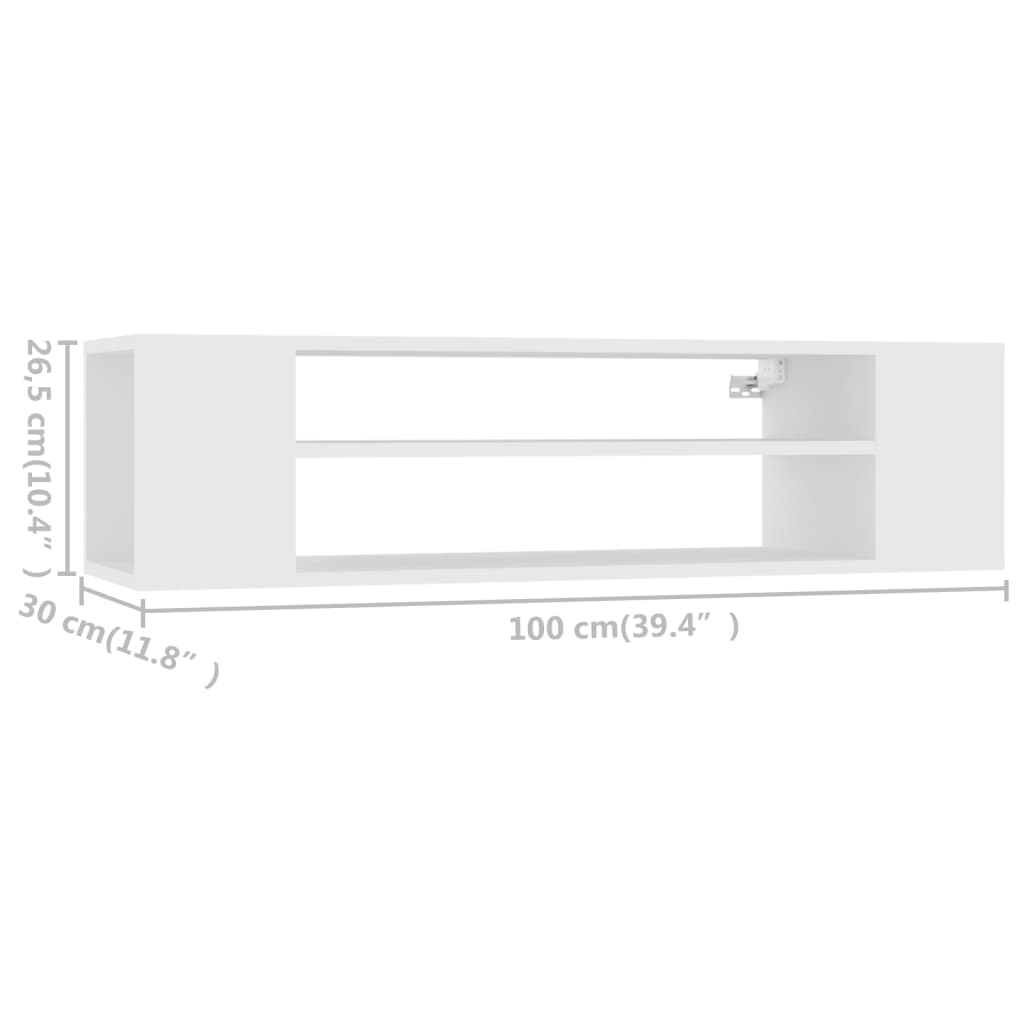 vidaXL Hanging TV Cabinet White 100x30x26.5 cm Engineered Wood