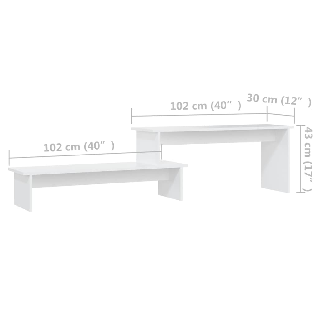 vidaXL TV Cabinet White 180x30x43 cm Engineered Wood