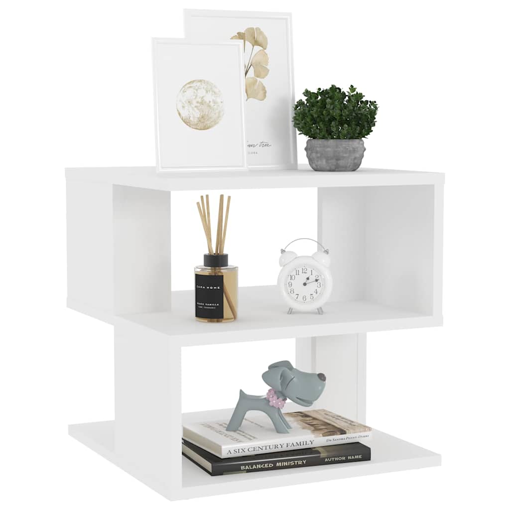 806292 vidaXL Side Table White 40x40x40 cm Engineered Wood