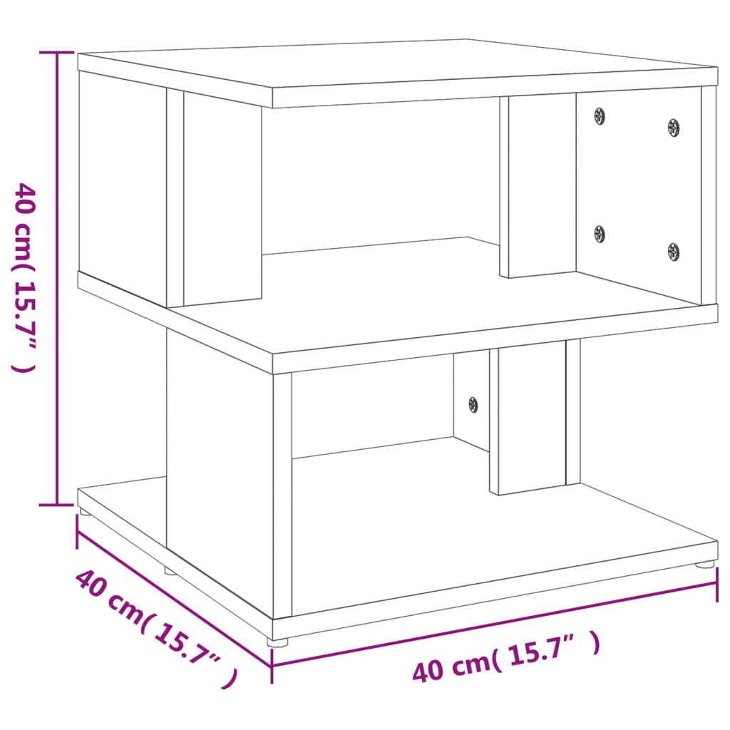 vidaXL Side Table Sonoma Oak 40x40x40 cm Engineered Wood