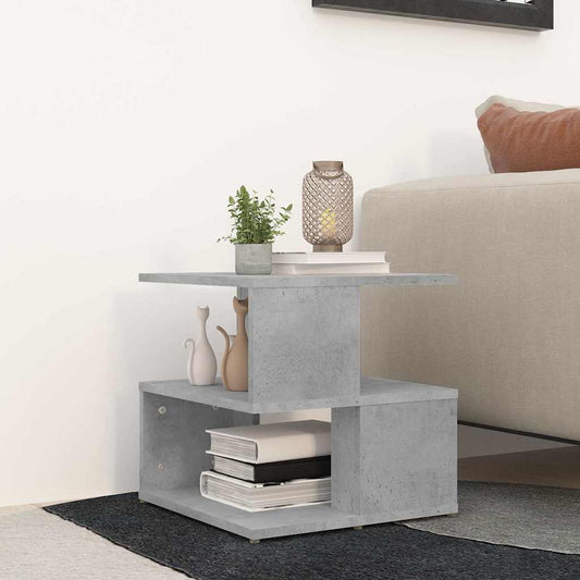 806296 vidaXL Side Table Concrete Grey 40x40x40 cm Engineered Wood