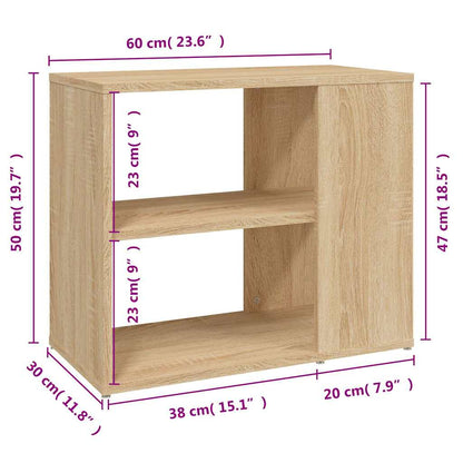 806304 vidaXL Side Cabinet Sonoma Oak 60x30x50 cm Engineered Wood