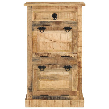 vidaXL 4-Layer Shoe Cabinet with Drawer Solid Rough Mango Wood