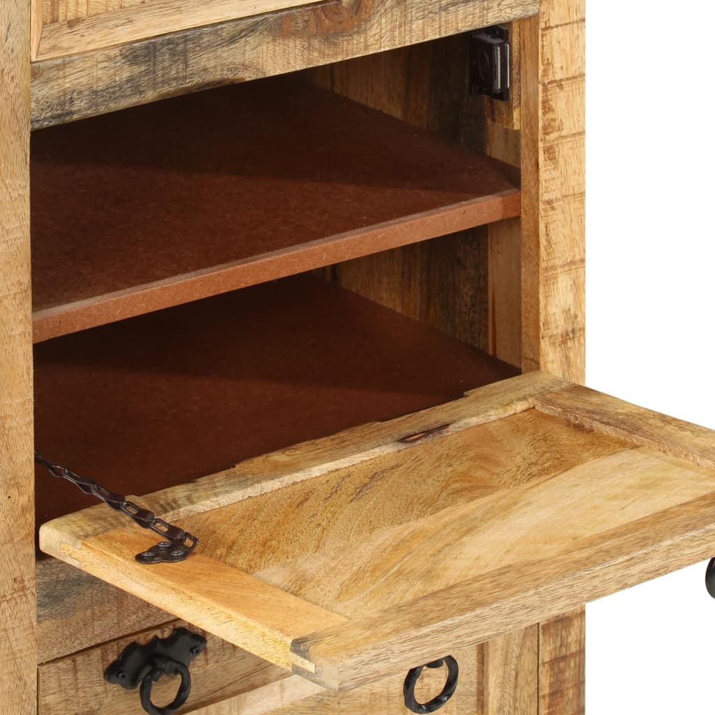 vidaXL 4-Layer Shoe Cabinet with Drawer Solid Rough Mango Wood