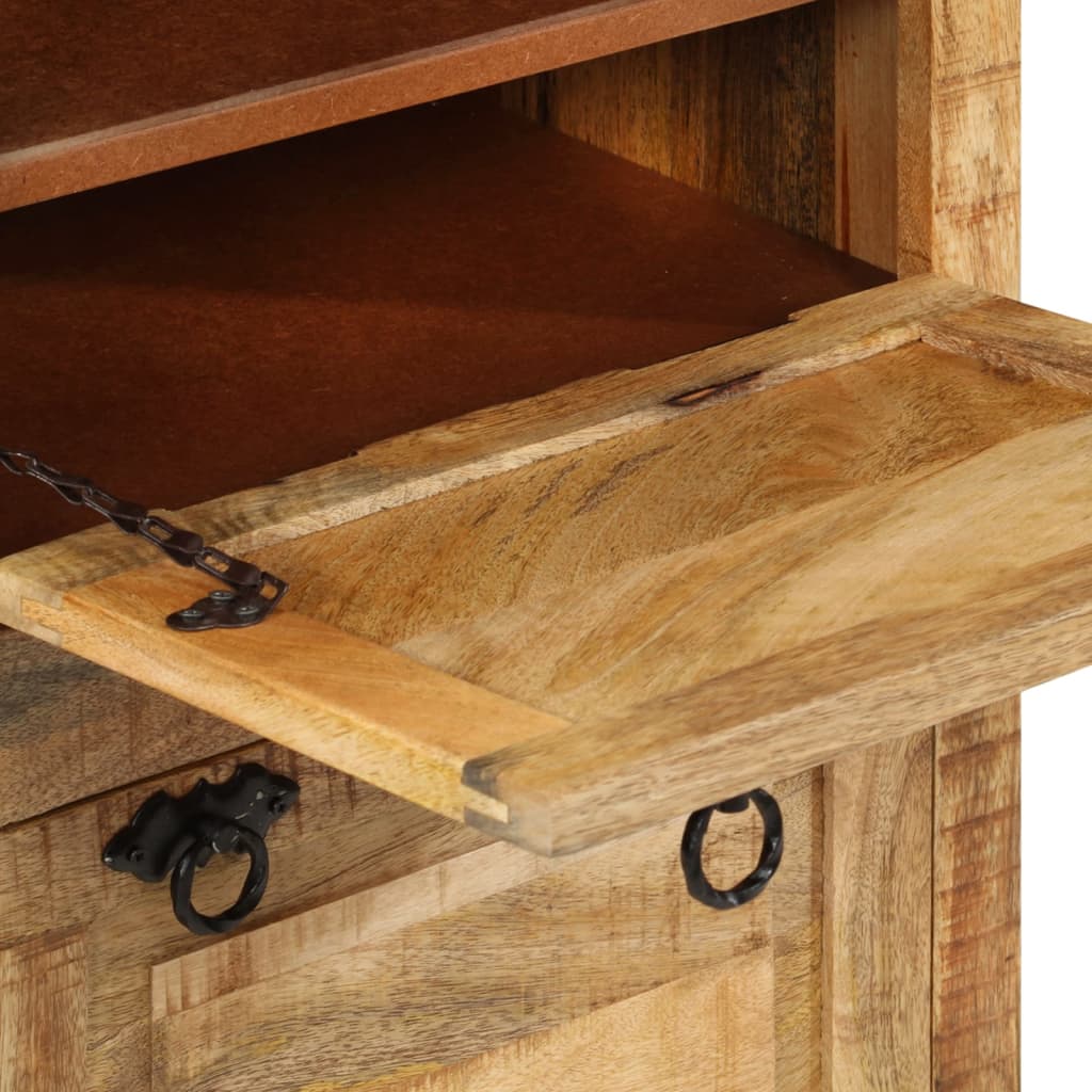 vidaXL 4-Layer Shoe Cabinet with Drawer Solid Rough Mango Wood