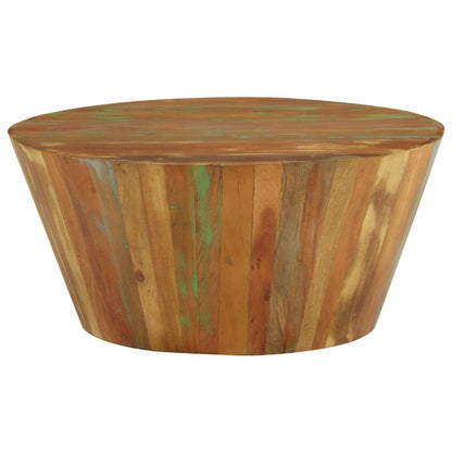328301 vidaXL Coffee Table Ø65x31 cm Solid Reclaimed Wood