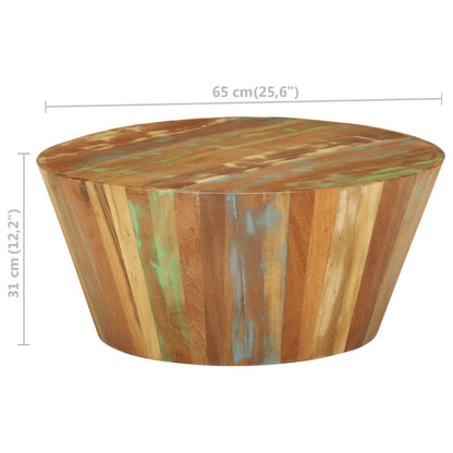 328301 vidaXL Coffee Table Ø65x31 cm Solid Reclaimed Wood