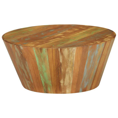 328301 vidaXL Coffee Table Ø65x31 cm Solid Reclaimed Wood