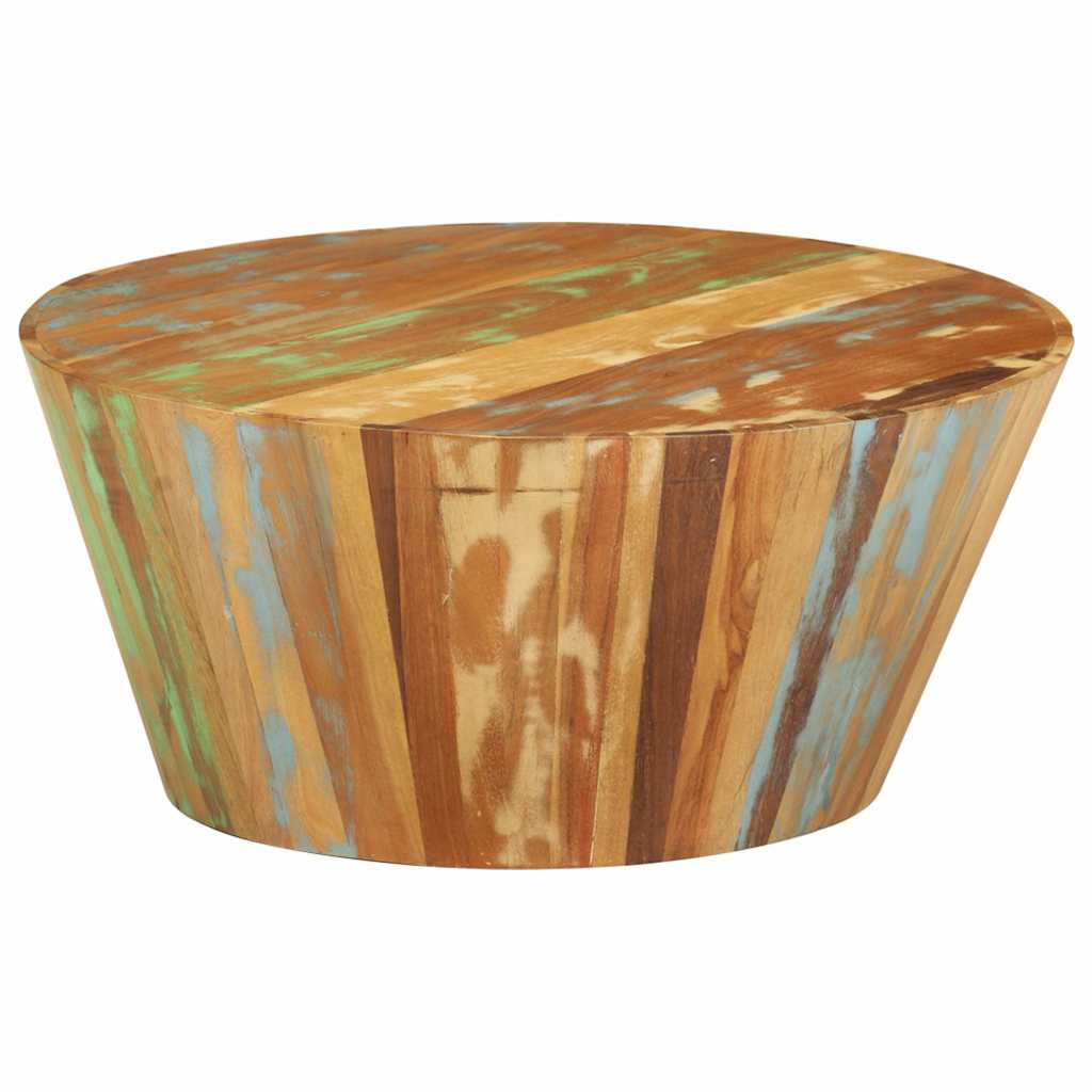 328301 vidaXL Coffee Table Ø65x31 cm Solid Reclaimed Wood