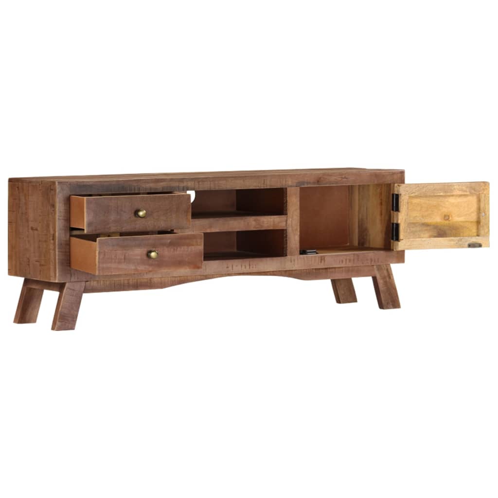 vidaXL TV Cabinet 110x30x40 cm Rough Mango Wood